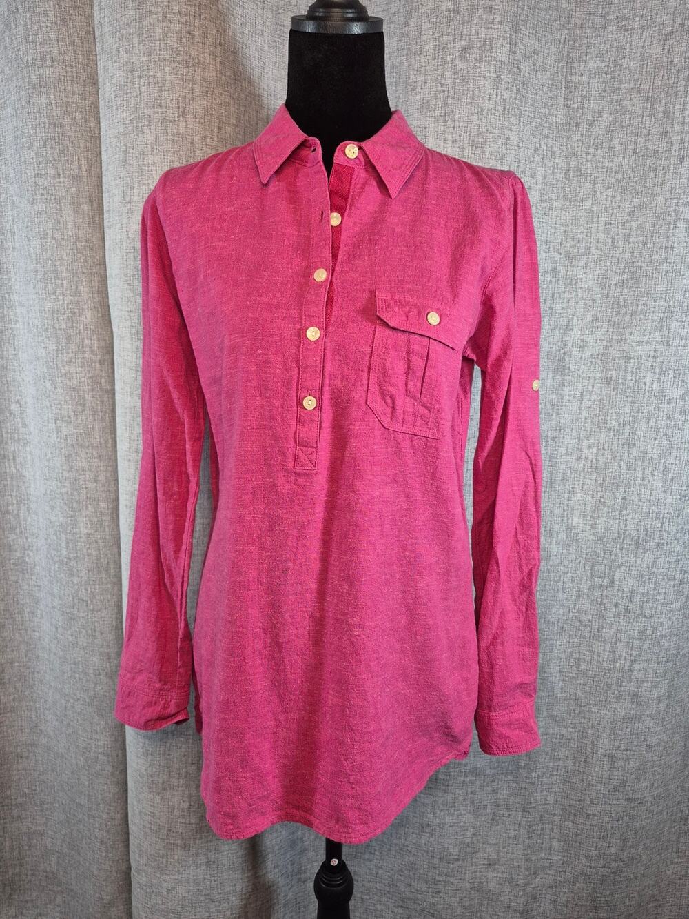 Outdoor Research Coralie Shirt Womens M Pink Hemp Organic Cotton Hiking